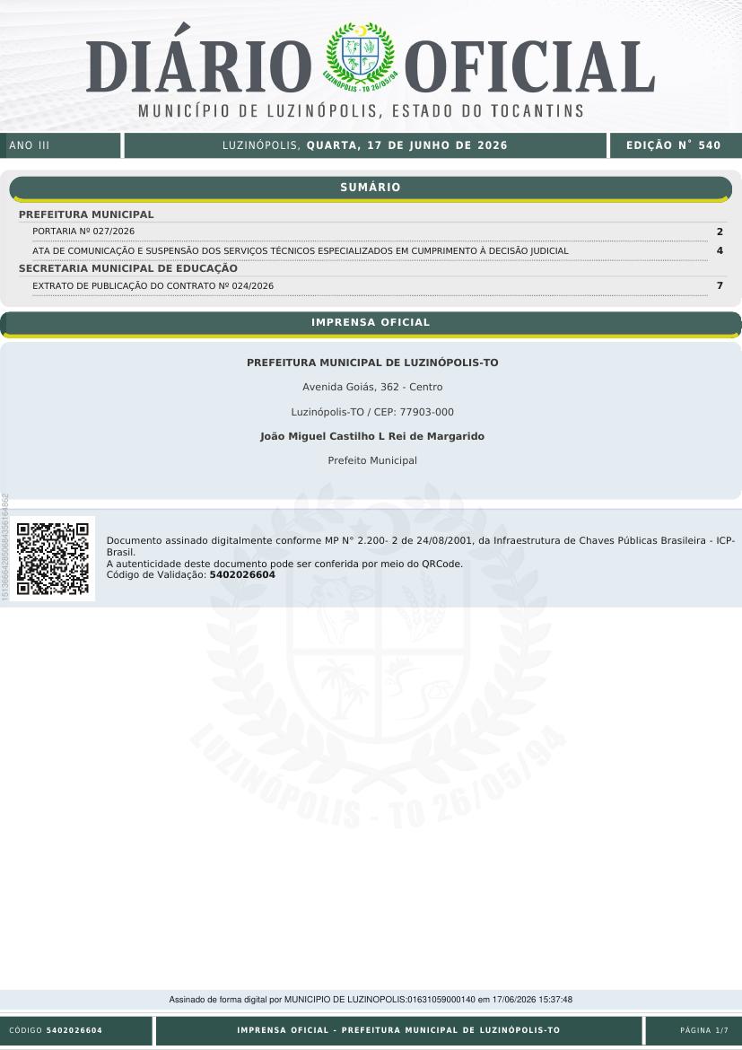 Capa da edição